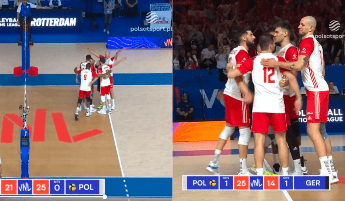 Polscy siatkarze w meczu z Niemcami