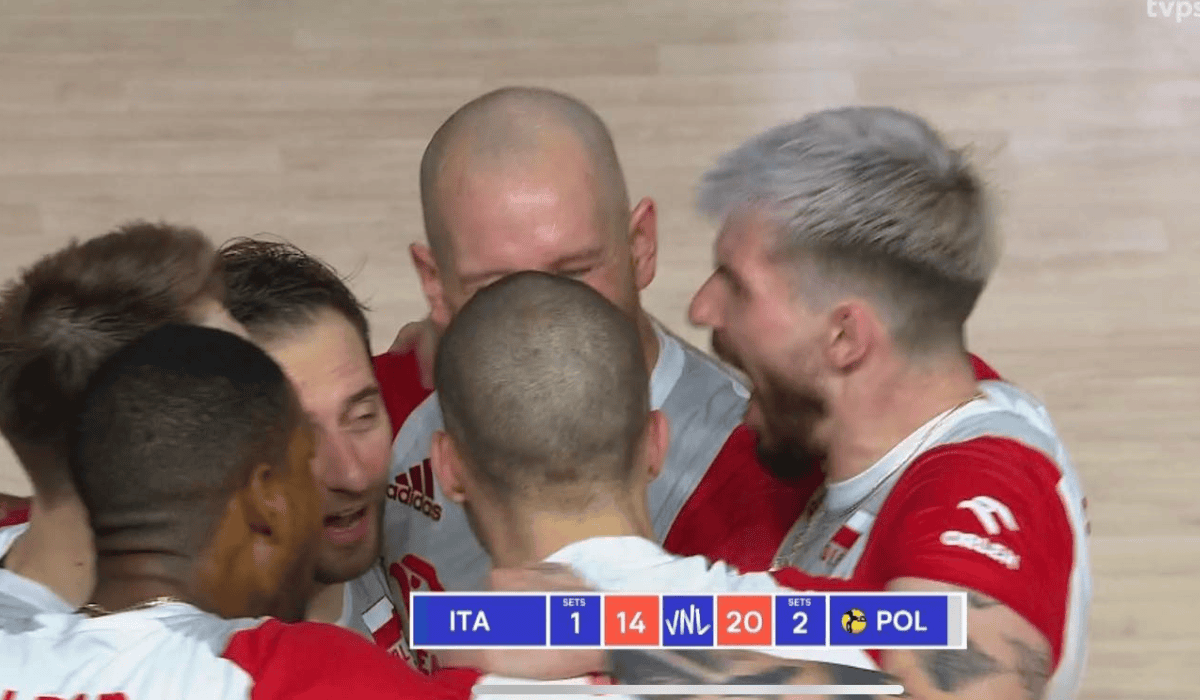 Polscy siatkarze w meczu z Włochami