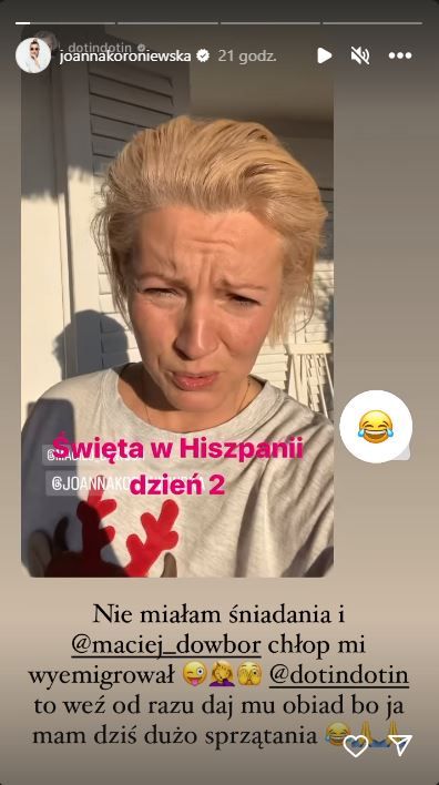 Koroniewska z prośbą do Dowbora i Szelągowskiej, fot. Instagram joannakoroniewska.JPG