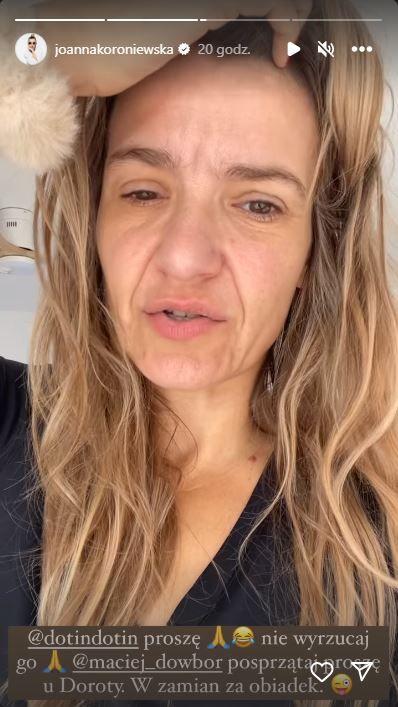 Koroniewska z prośbą do Dowbora i Szelągowskiej, fot. Instagram joannakoroniewska 1.JPG