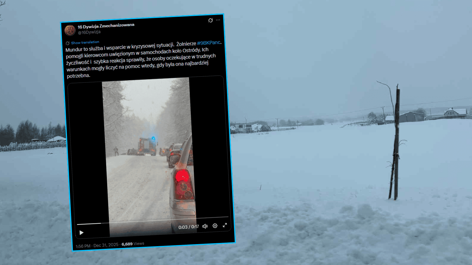 Dramat podczas sylwestrowej nocy. Wojsko na ratunek kierowcom