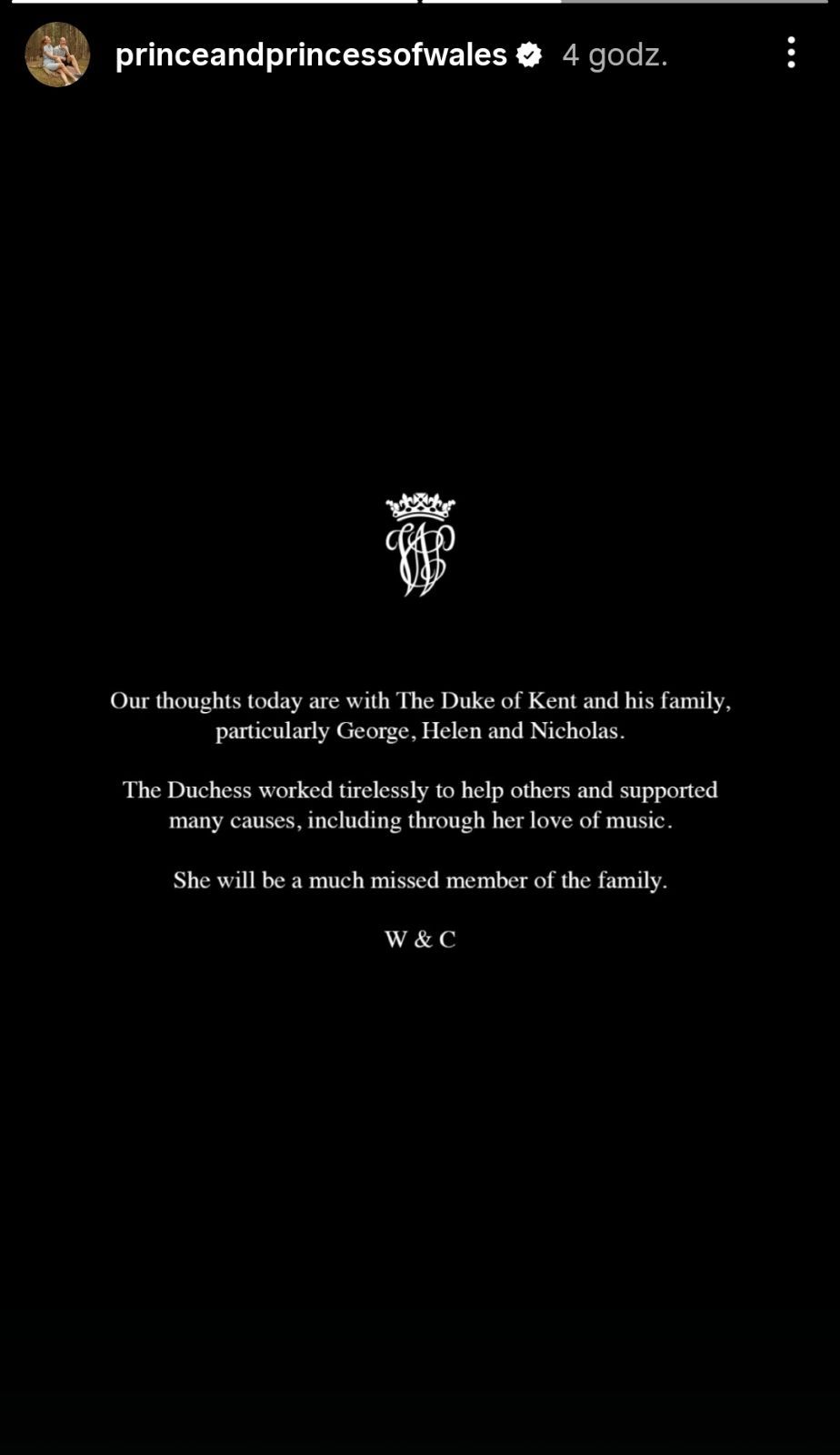 Księżna Kentu Katharine nie żyje. William i Kate opublikowali wzruszające pożegnanie