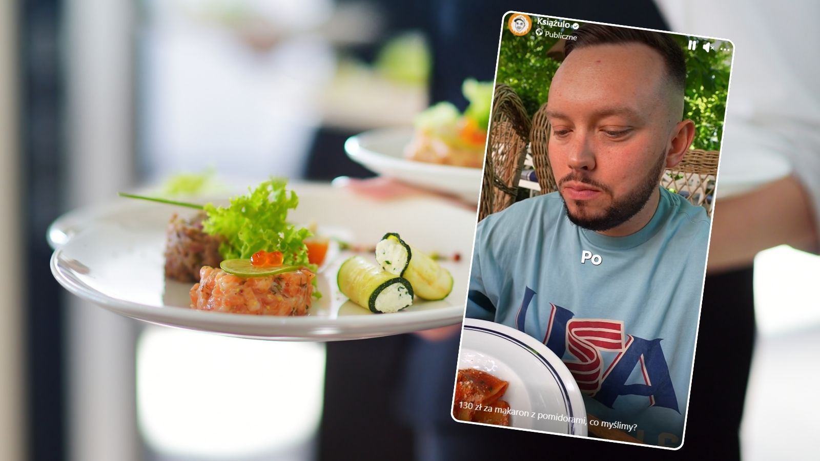 Zjadł makaron w warszawskiej restauracji. Książulo pokazuje "paragony grozy"