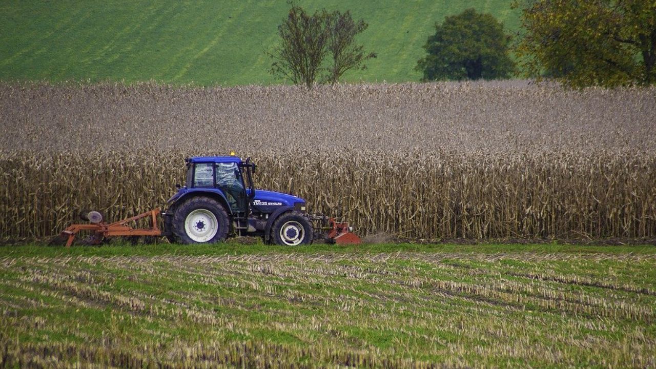 traktor na polu