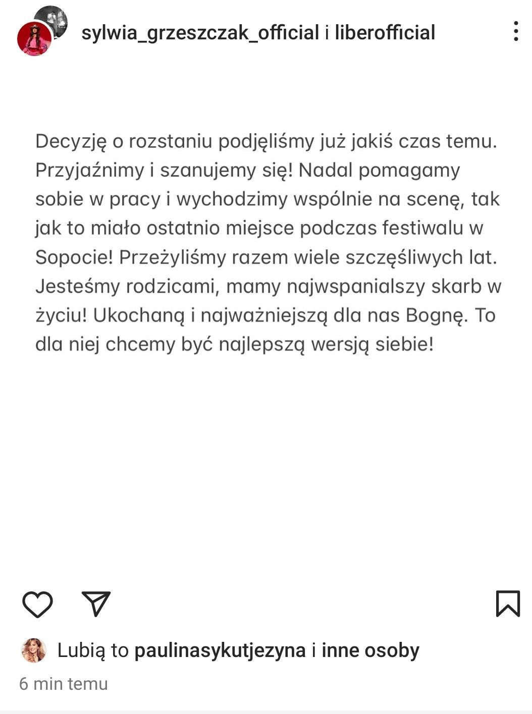 Liber i Sylwia Grzeszczak się rozstali, fot. Instagram