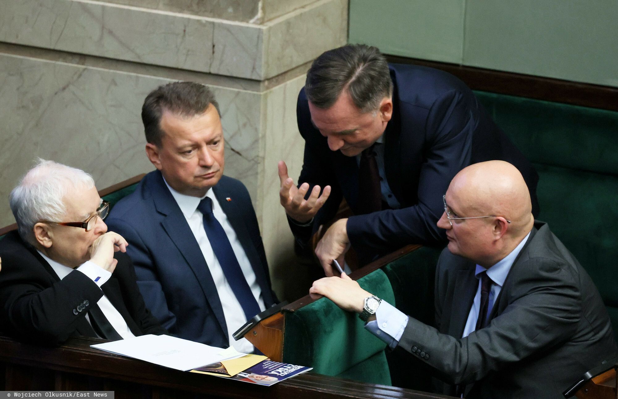 Jarosław Kaczyński, Zbigniew Ziobro, Mariusz Błaszczak w Sejmie