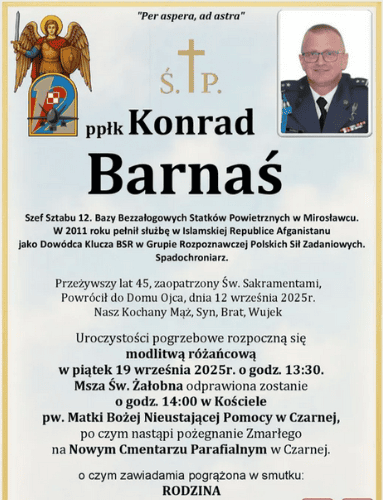 MON zabrał głos ws. śmierci ppłk Konrada Barnasia. Ważny apel ws. rozpowszechnianych informacji