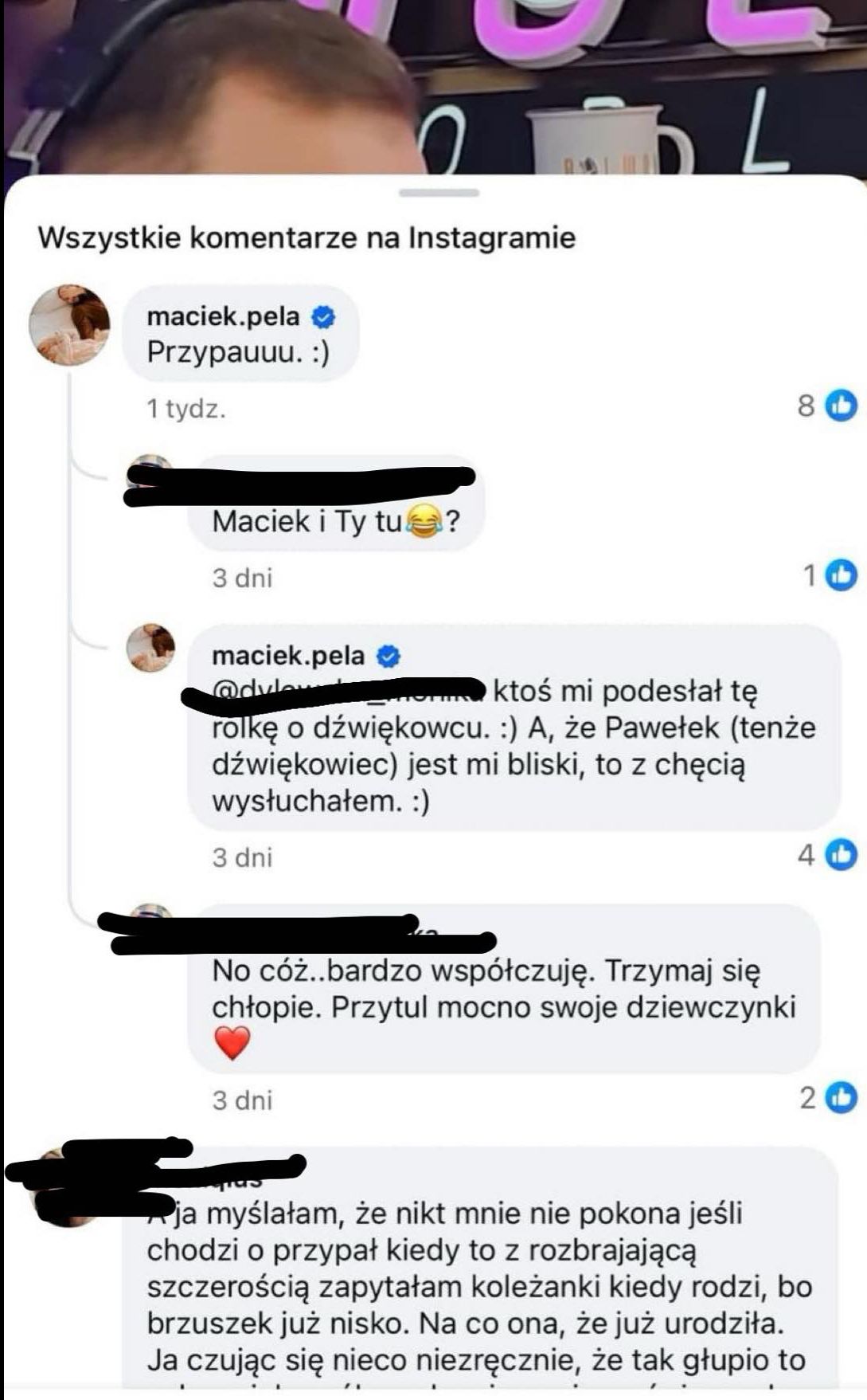 Maciej Pela komentuje, fot. Facebook