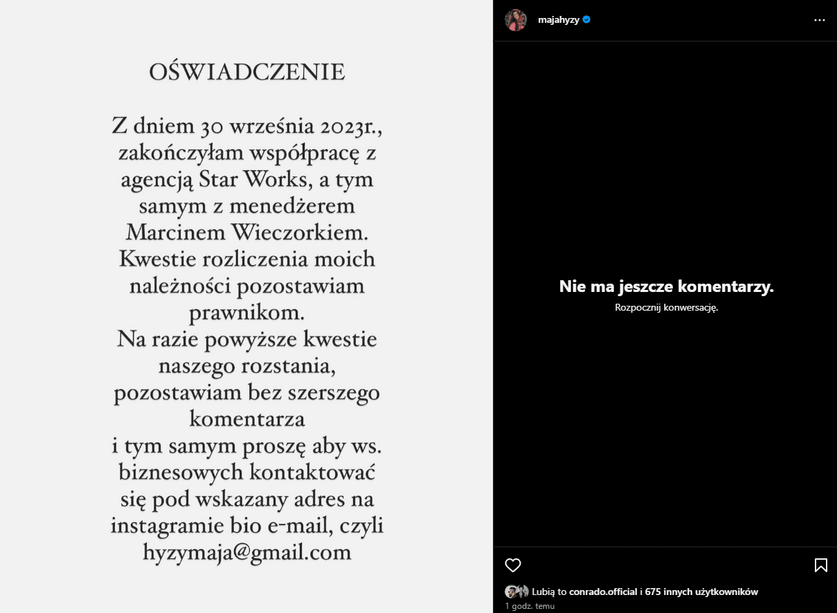 Maja Hyży, fot. Instagram