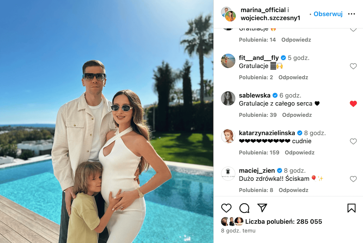 Maja Sablewska komentuje ciążę Mariny na Instagramie
