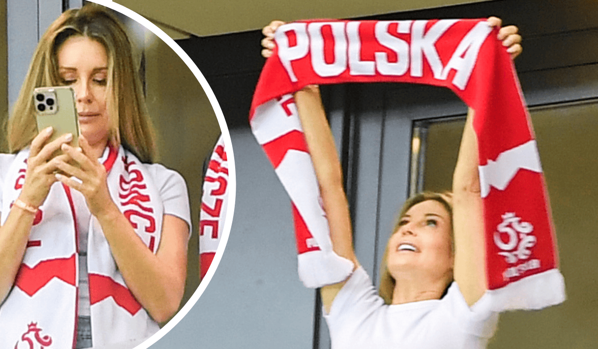 Małgorzata Rozenek na meczu reprezentacji Polski