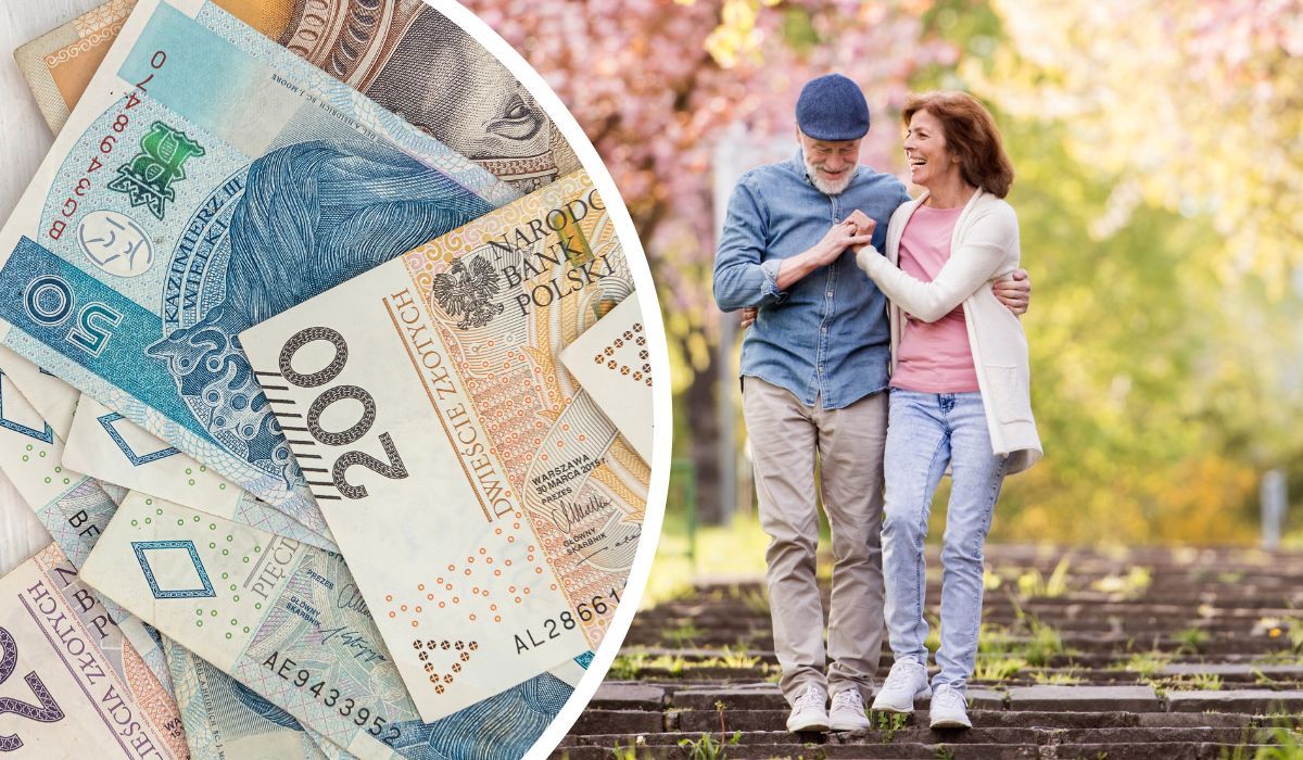 Szczęśliwe małżeństwo seniorów i pieniądze