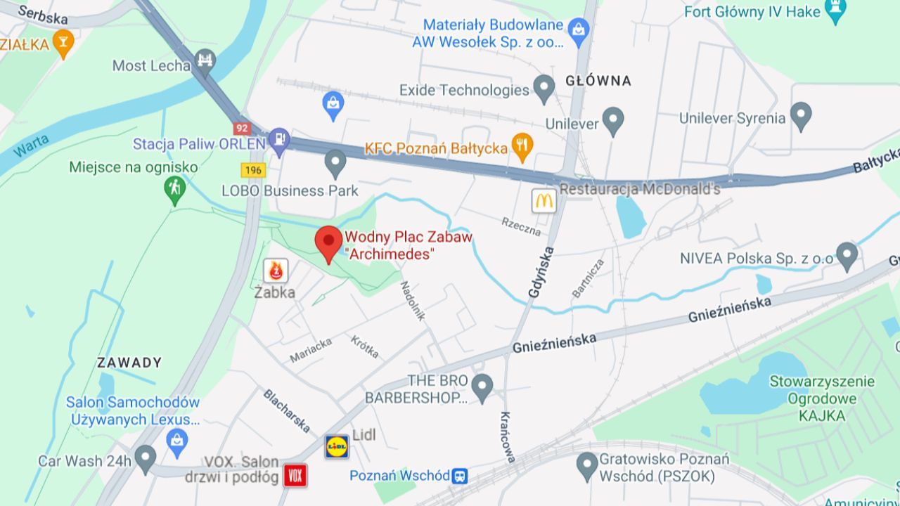 Mapy Google plac zabaw Archimedes Poznań