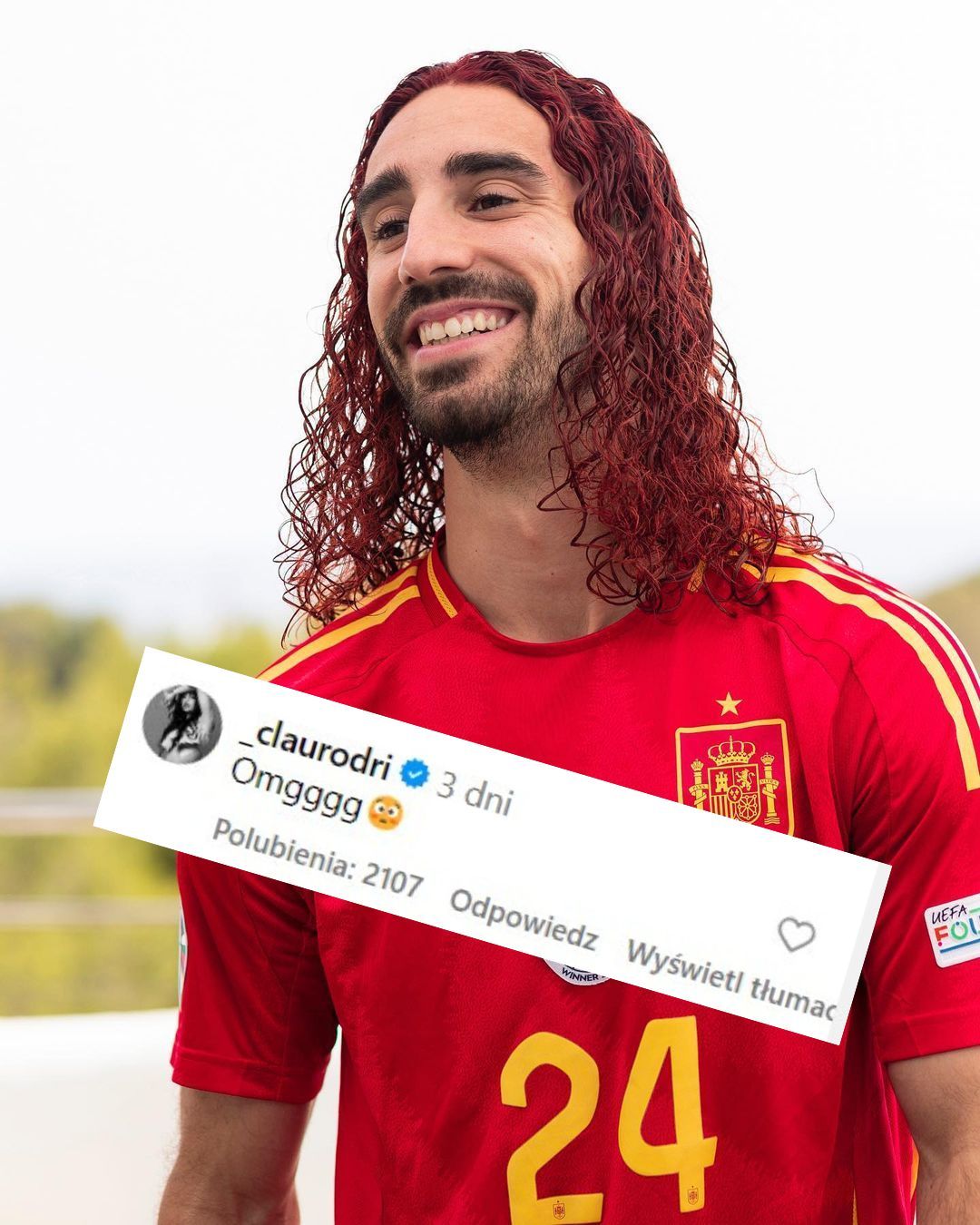 Marc Cucurella, Euro 2024, obietnica, zafarbował włosy, zdjęcie