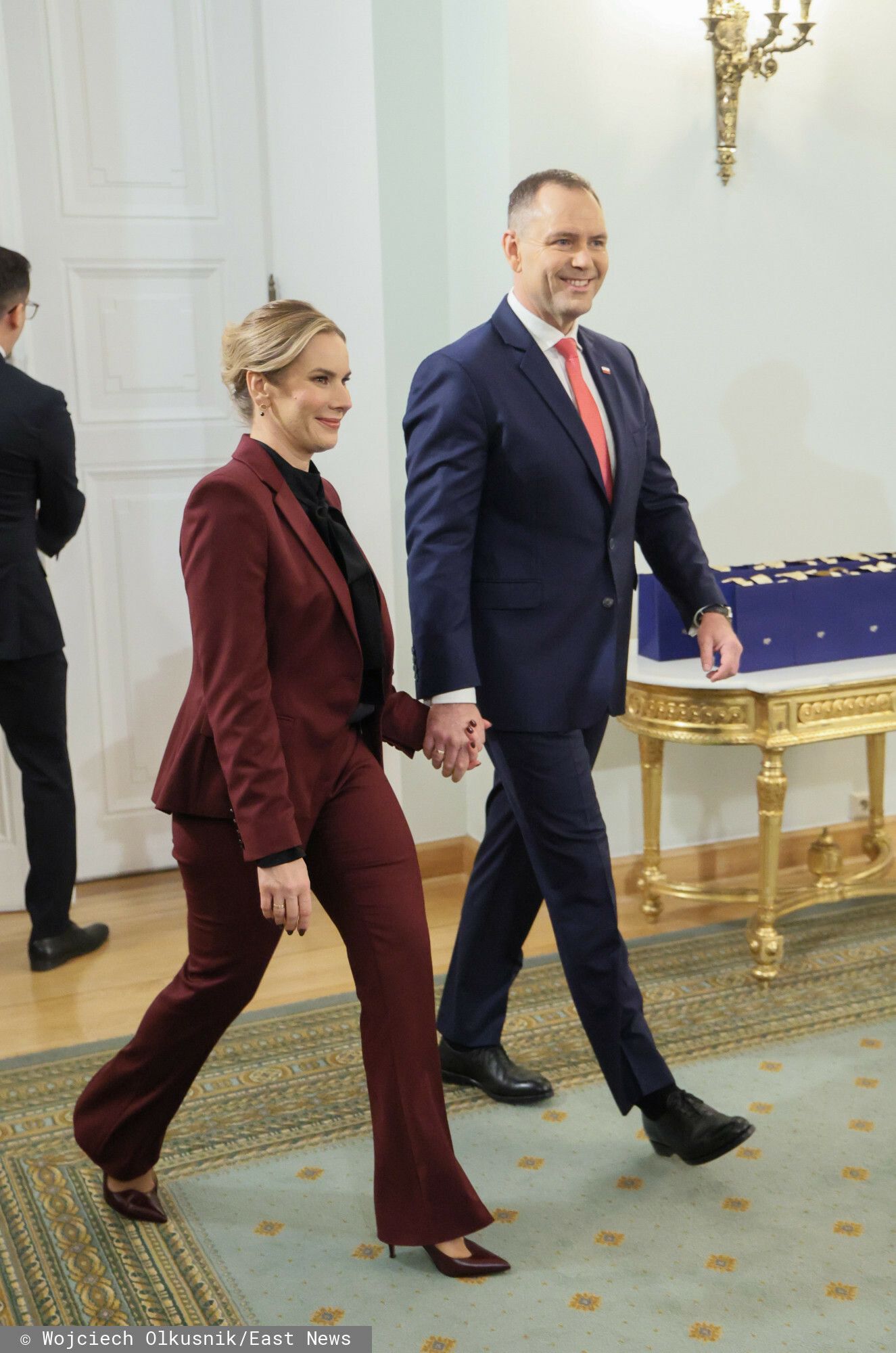 Marta Nawrocka i Karol Nawrocki na spotkaniu z finalistami konkursu chopinowskiego, fot. East News