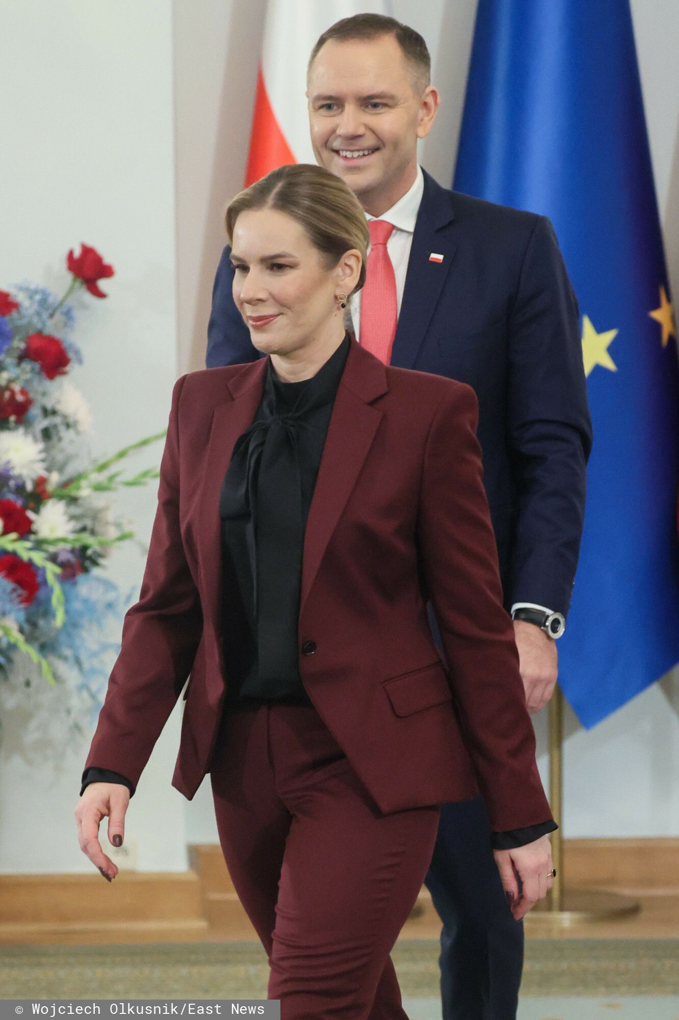 Marta Nawrocka i Karol Nawrocki na spotkaniu z finalistami konkursu chopinowskiego, fot. East News