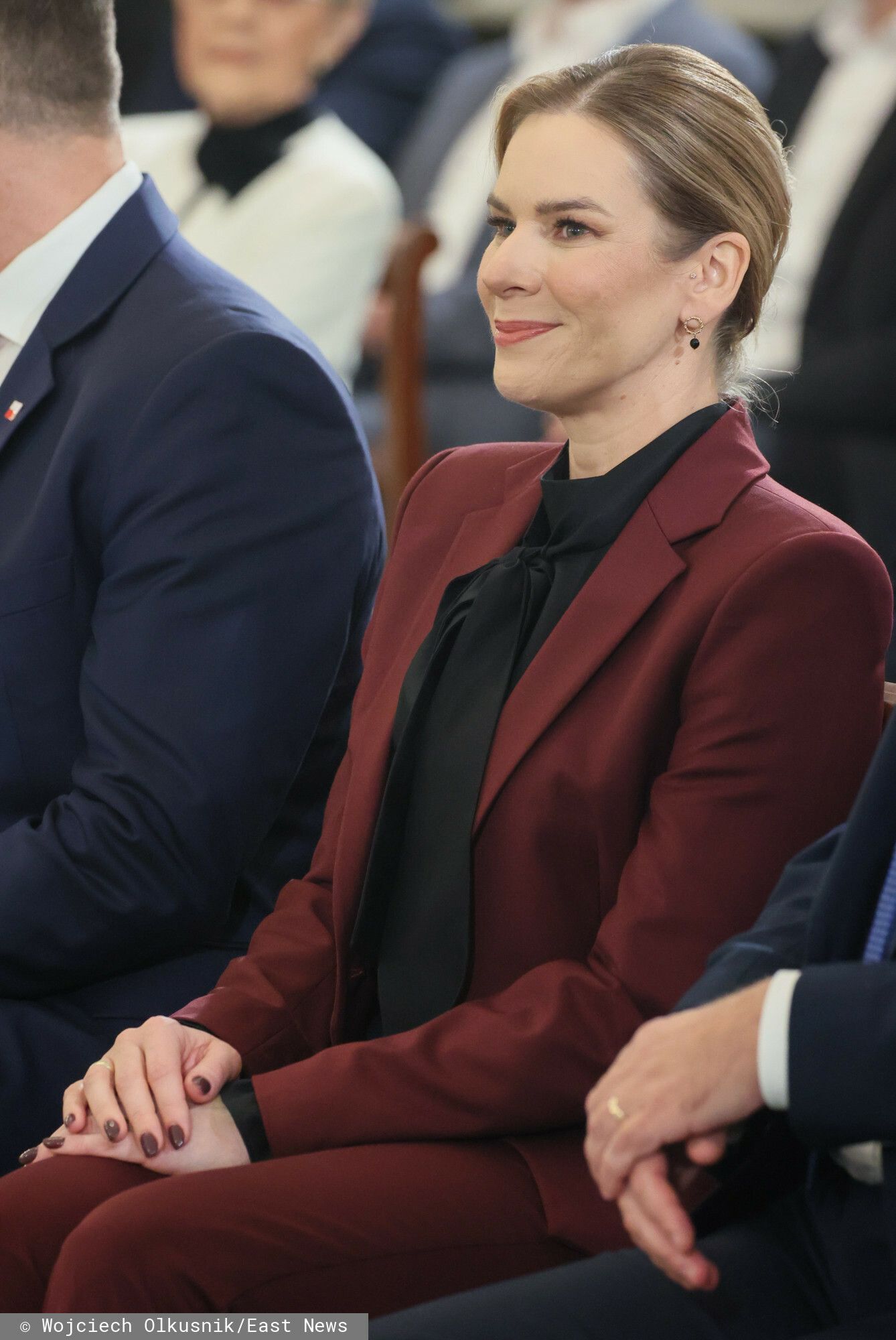 Marta Nawrocka na spotkaniu z finalistami konkursu chopinowskiego, fot. East News