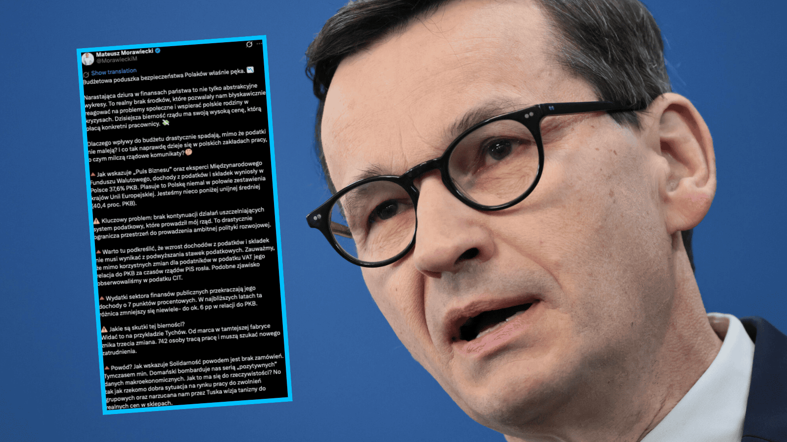 Morawiecki nie gryzł się w język. Wskazał, co jego zdaniem jest przyczyną "dziury" w polskim budżecie