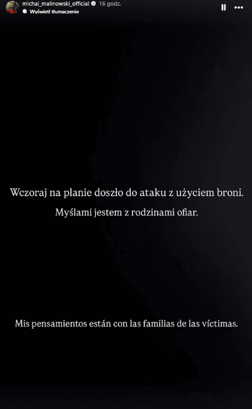 Tragedia na planie serialu, gra w nim polski aktor. Opublikował przejmujący wpis, trudno zatrzymać łzy
