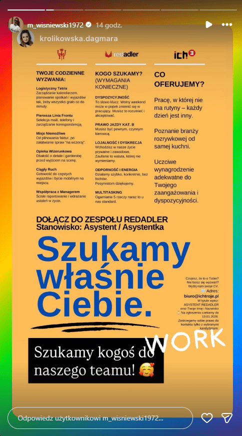 Michał Wiśniewski opublikował ogłoszenie o pracę. Ta lista wymagań zaskakuje