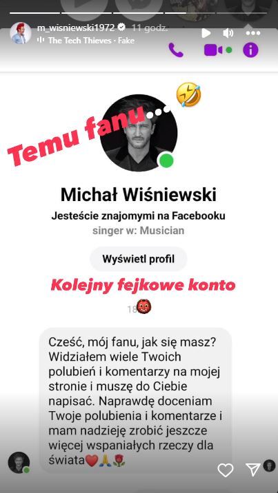 Michał Wiśniewski ostrzegł swoich fanów, fot. Instagram m_wisniewski1972.JPG