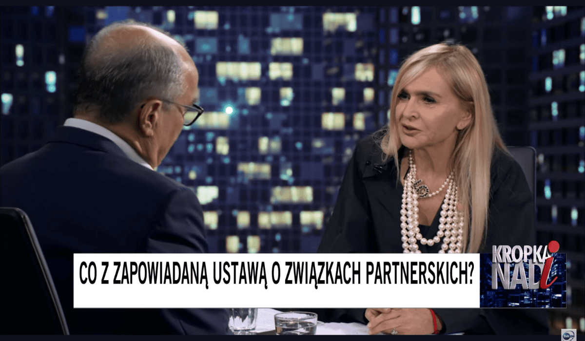 Monika Olejnik, fot. Kadr z Kropka nad i, TVN24