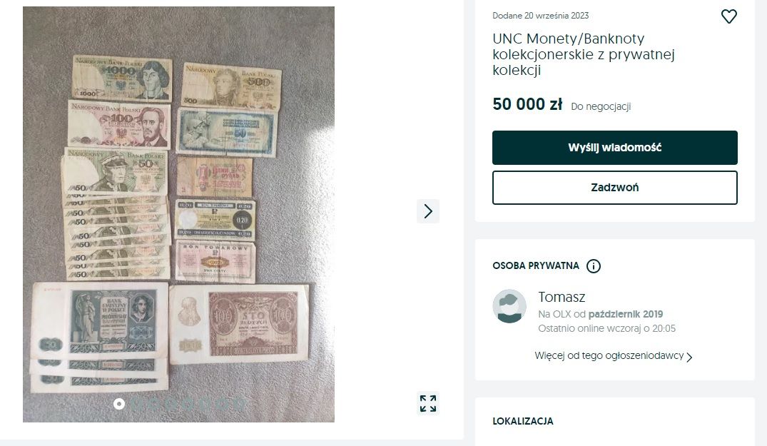 Na starych monetach i banknotach możesz zarobić krocie. Fot.Olx.jpg