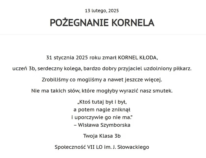 Nie żyje Kornel Kłoda