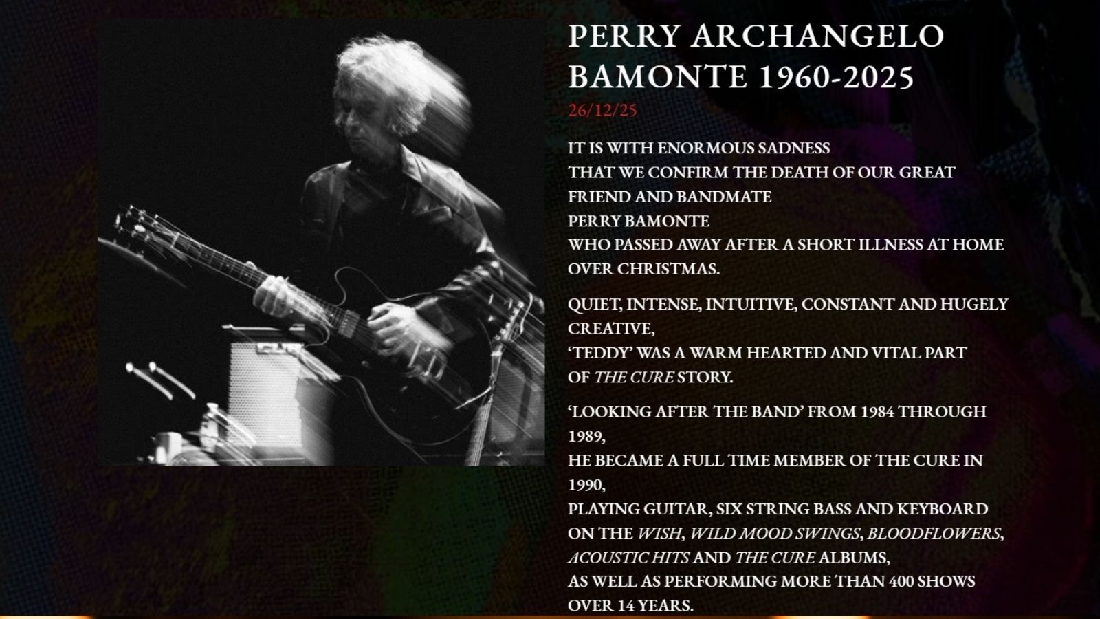 Nie żyje legendarna gwiazda rocka. Przeboje jego zespołu zna cały świat