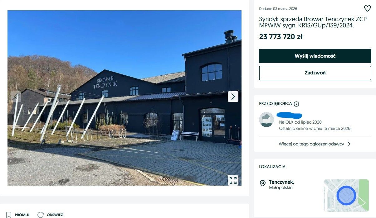 Browar Janusza Palikota wystawiony na OLX. Syndyk ujawnia, ile wynoszą długi upadłego biznesmena