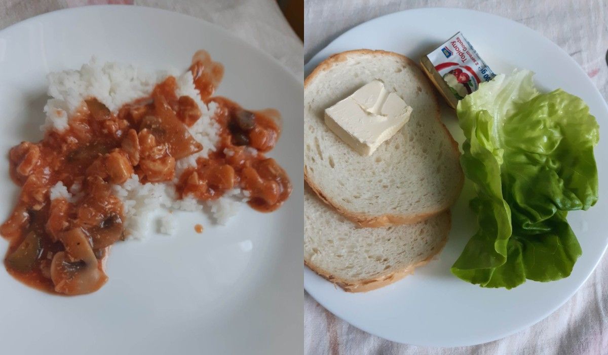 Obiad i śniadanie w Szpitalu Powiatowym w Chmielniku. Fot. Facebook @Jedzenie w szpitalach.jpg