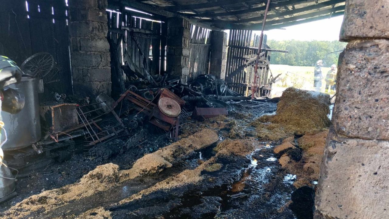 Pożar budynku gospodarczego na Kujawach. Ofiarami padły zwierzęta