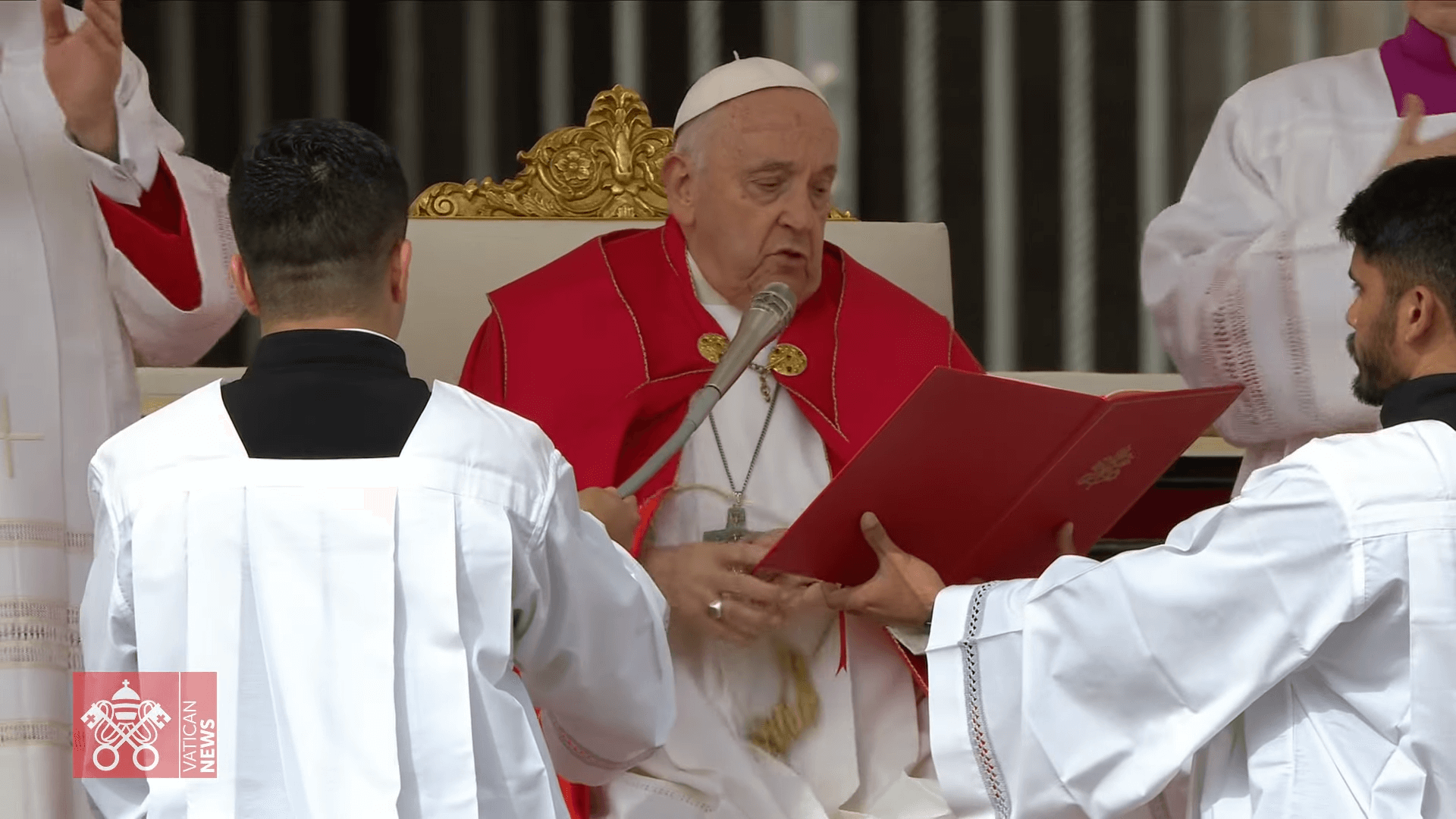 Papież Franciszek odprawił msze w Niedzielę Palmową, fot. YouTube Vatican News 2.png