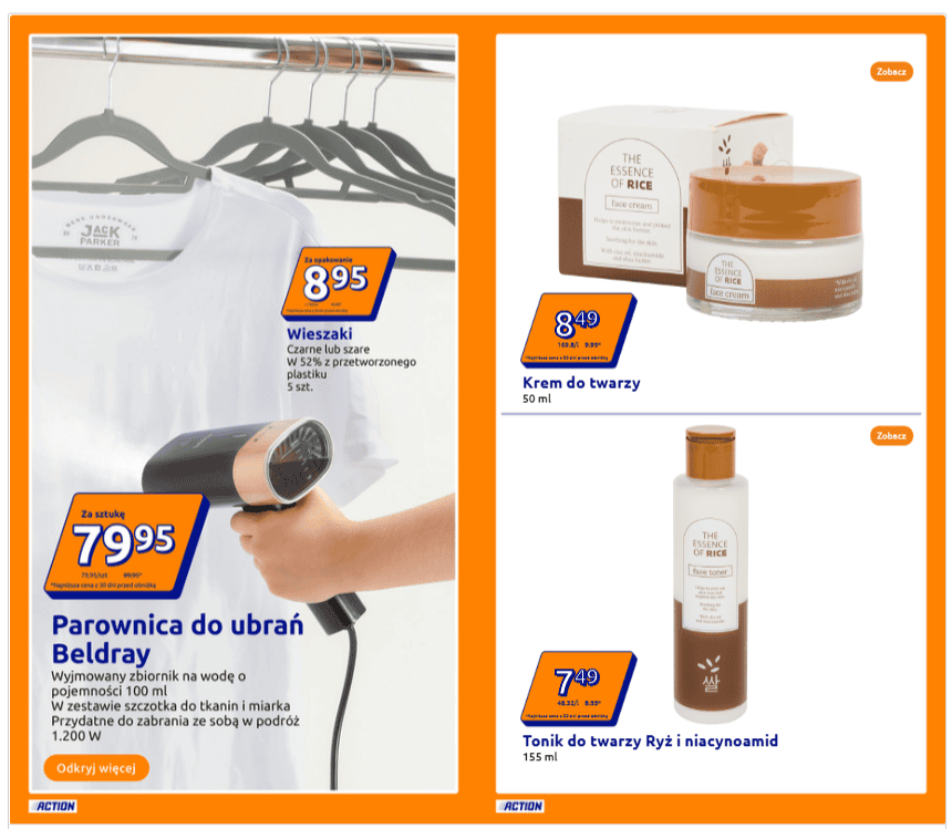Parownica i kosmetyki, fot.  Gazetka promocyjna Action w Polsce - Action PL - [www.action.com].png