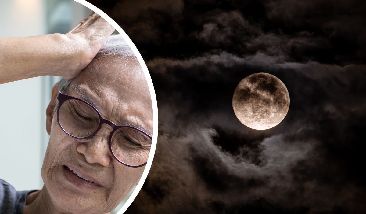 Pełnia Księżyca i starsza kobieta