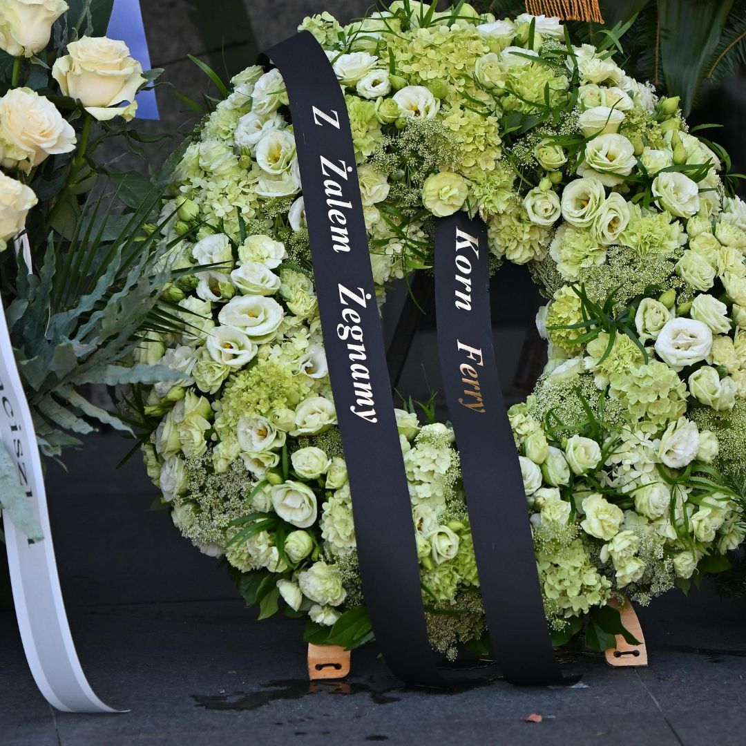 Pogrzeb Andrzeja Morozowskiego. Tak wyglądał wieniec od żony