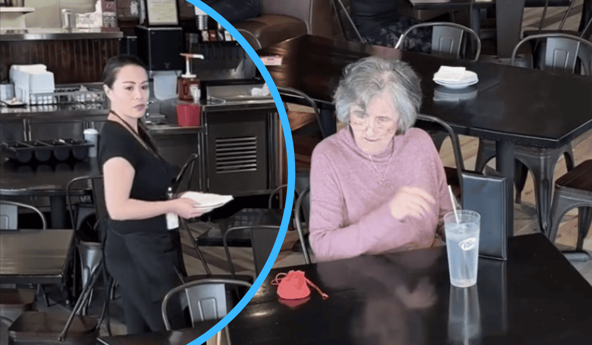 Kelnerka zareagowała na widok staruszki