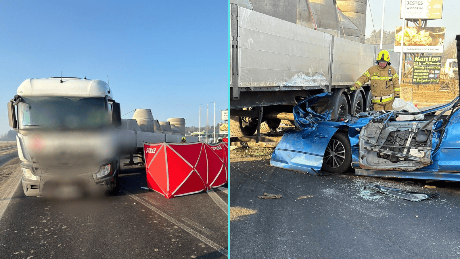 Tragiczne zderzenie pod granicą w Chyżnem. Służby zablokowały DK7