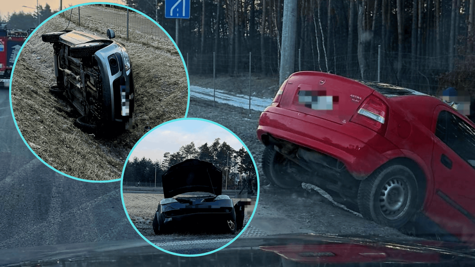 Seria kolizji na obwodnicy Góry Kalwarii: Pięć aut w rowie