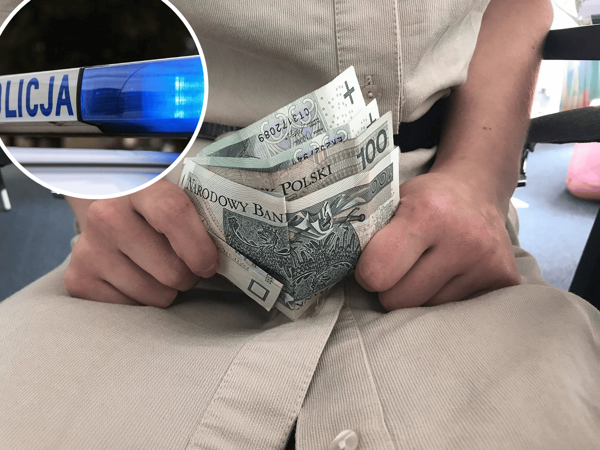 Kobieta, pieniądze, policja
