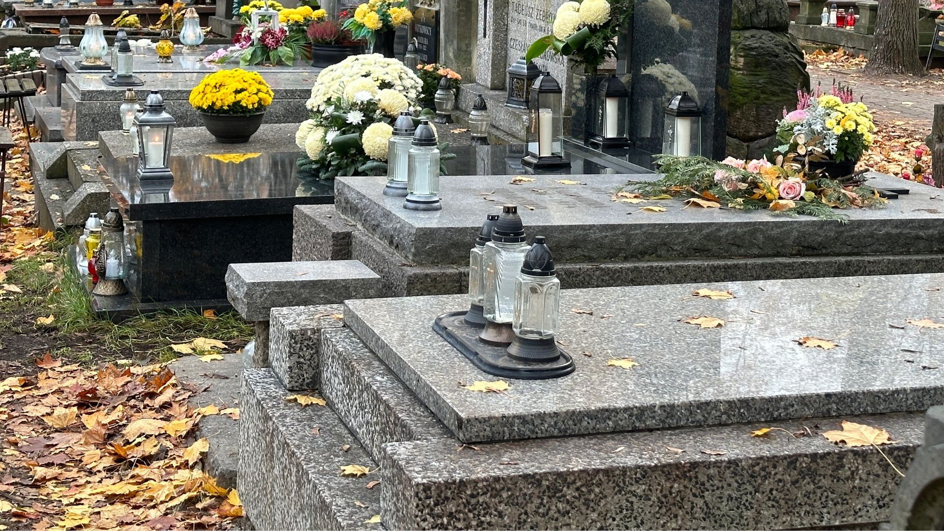cmentarz groby kwiaty
