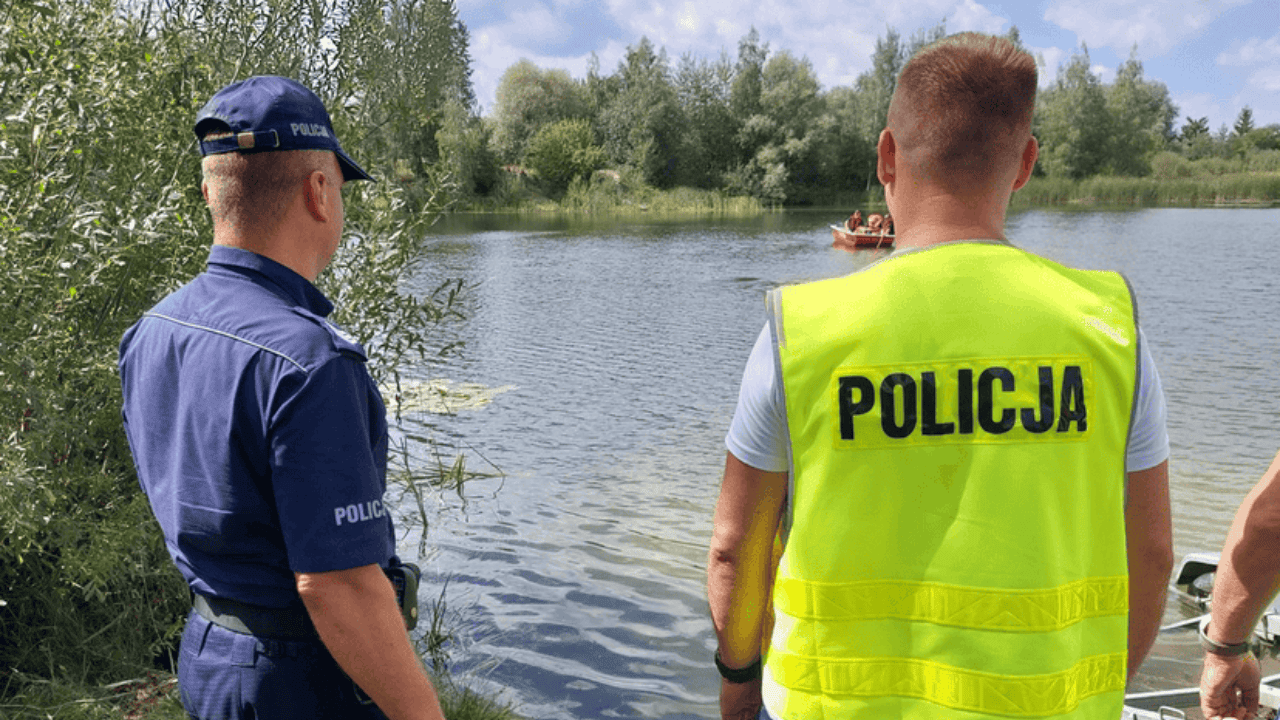 policja jezioro