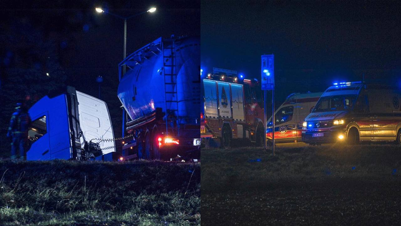 Zderzenie osobówki z cysterną. 19-latek zginął na miejscu, w akcji wiele służb