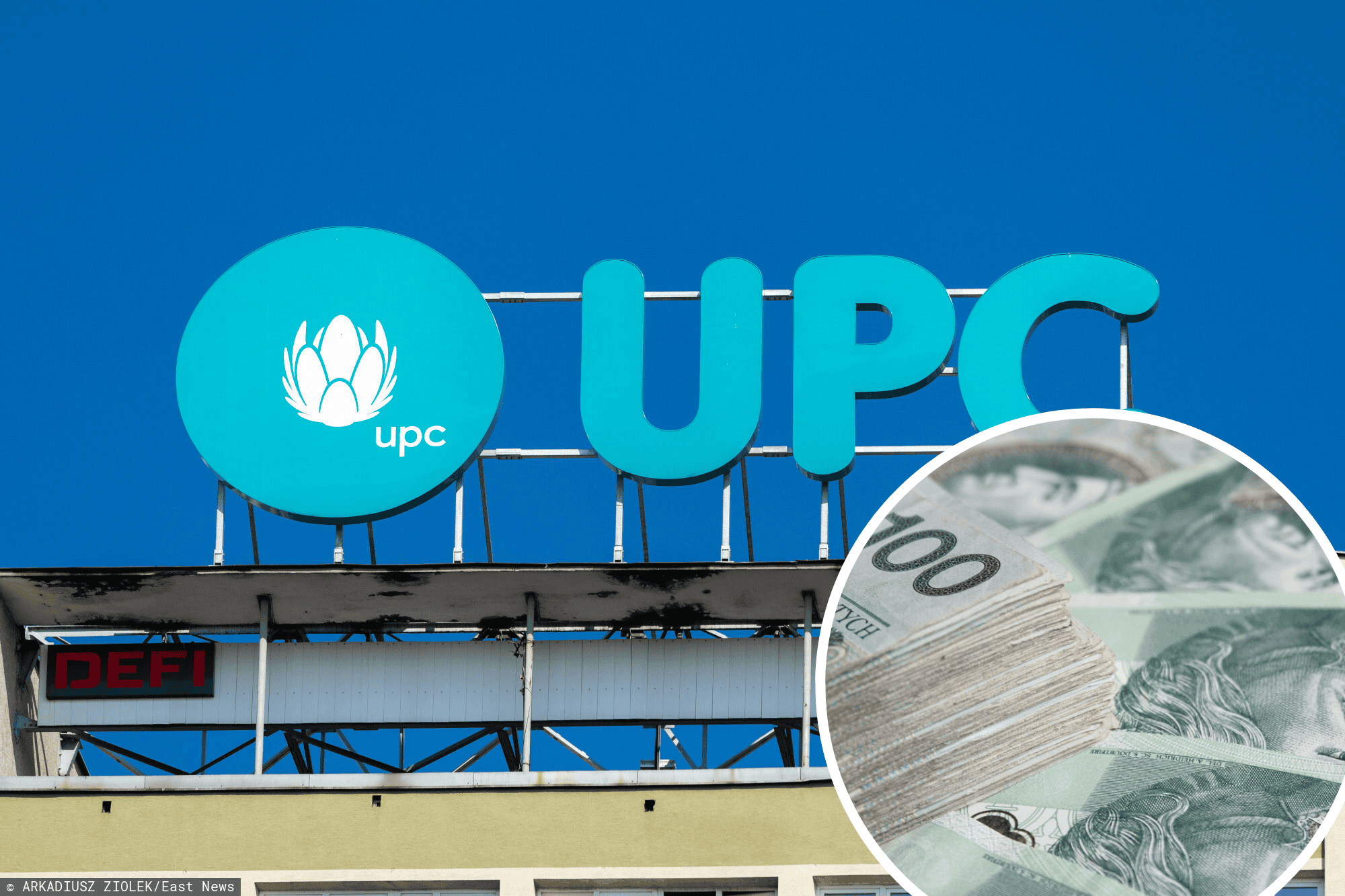 Logo UPC i pieniądze