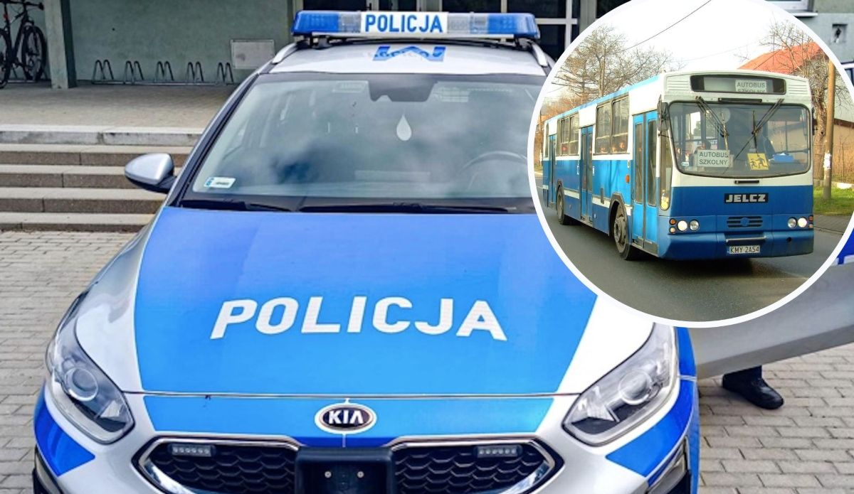 policja, autobus szkolny
