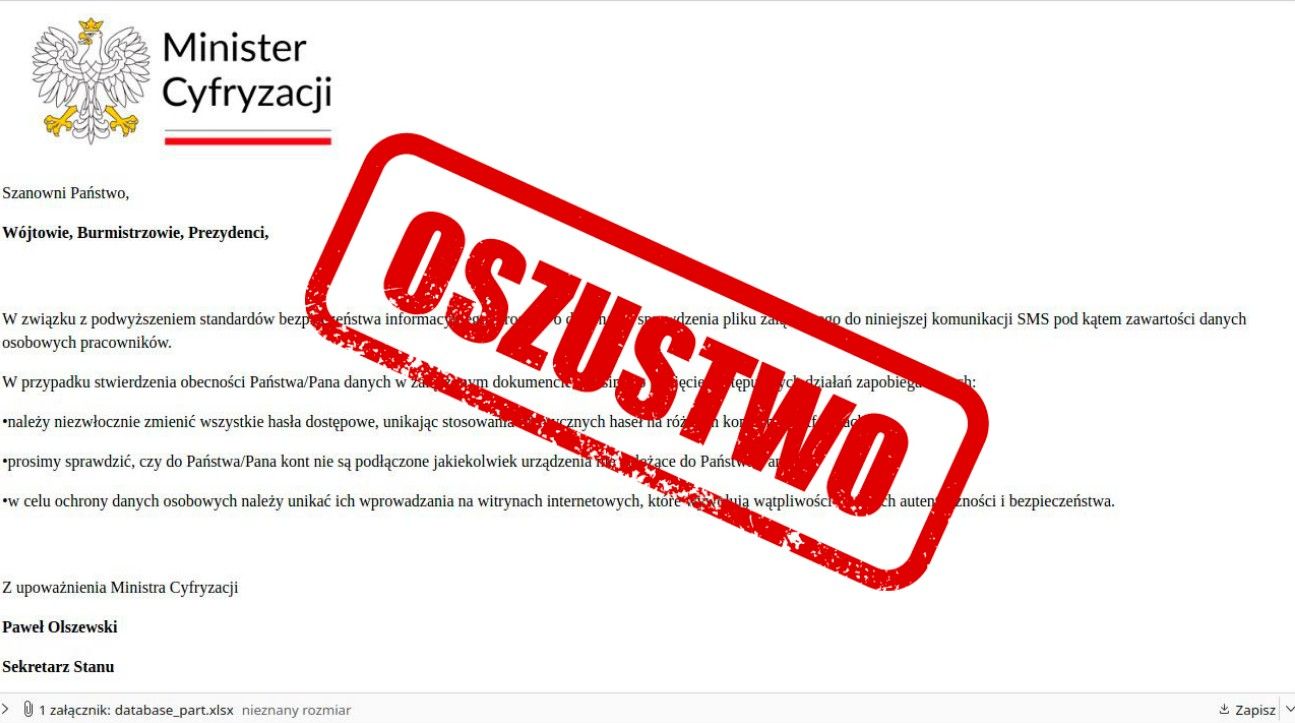 Polacy masowo dostają taką wiadomość. Ministerstwo Cyfryzacji bije na alarm