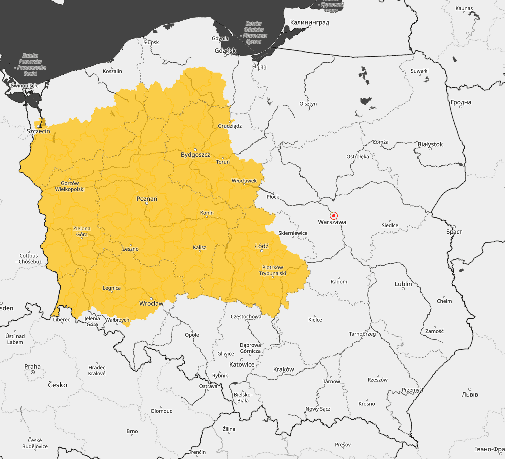 Ostrzeżenie IMGW dla siedmiu województw. Trzeba zachować ostrożność