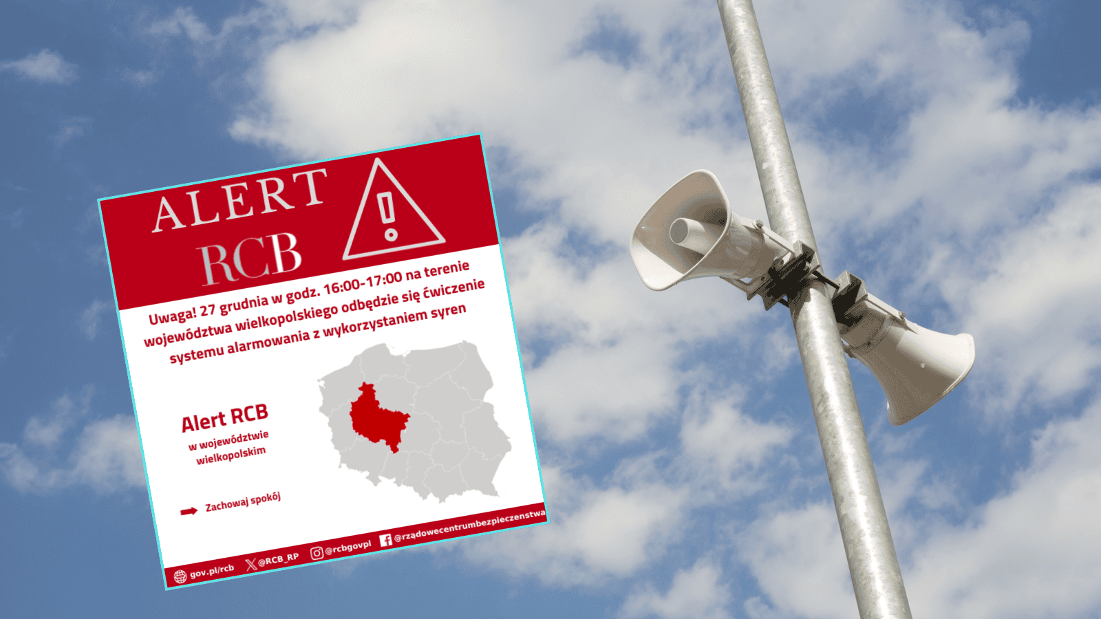 Syreny alarmowe zawyją dokładnie o 16.40. Jest alert RCB, wiemy co się dzieje