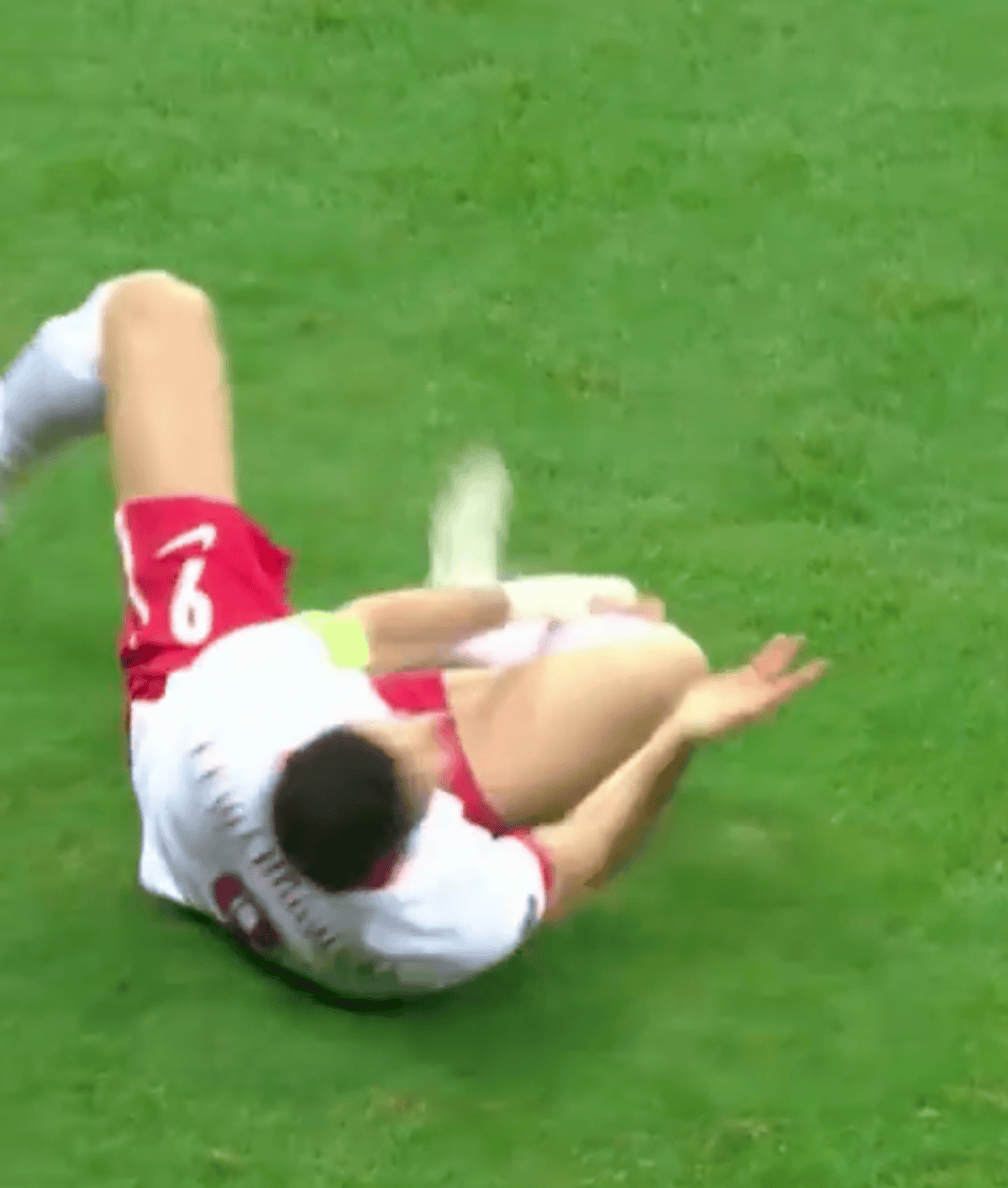 Robert Lewandowski, faul w meczu Polska-Chorwacja