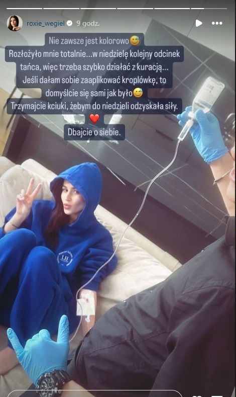 Roksana Węgiel pod kroplówką, fot.Instagram